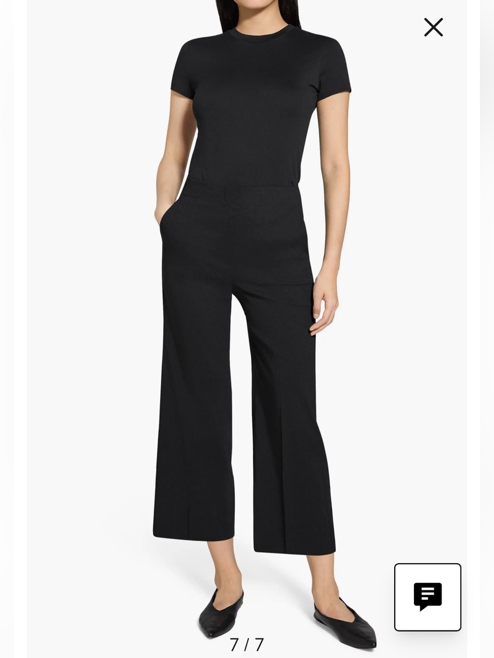 Theory Clean Terena Crop Wide Leg Linen Blend Pants Size 10